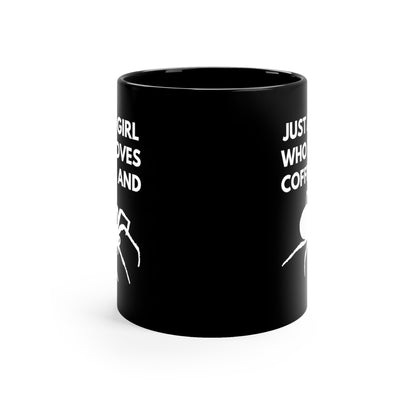 A Girl Who Loves Coffee and Spiders 11 oz. Black Mug by The Dark Side of Fashion
