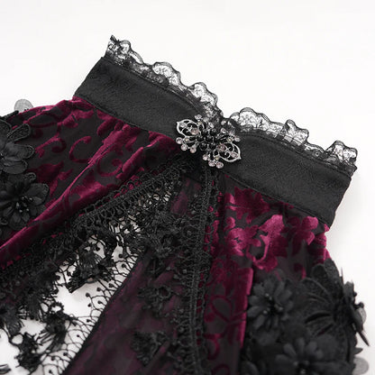 Raina Gothic Lace Cuff Velvet Bolero Top by Eva Lady