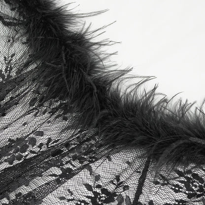 Queen Gothic Feather Lace Shawl Top by Eva Lady