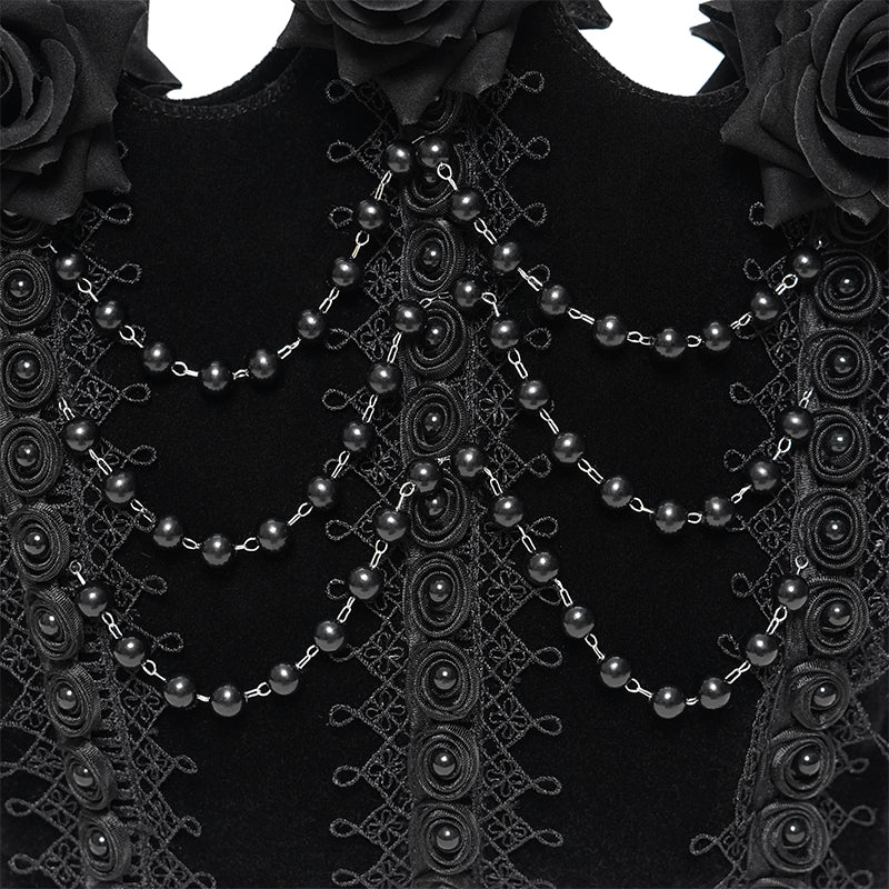 Black Roses Gothic Velvet Purse Bag by Eva Lady