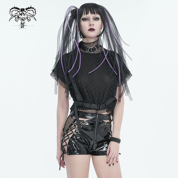 Onyx Love PVC Leather Shorts by Devil Fashion