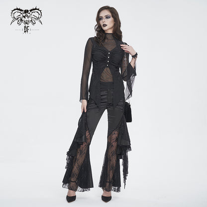 Bellatrix Gothic Lace Flare Pants by Devil Fashion