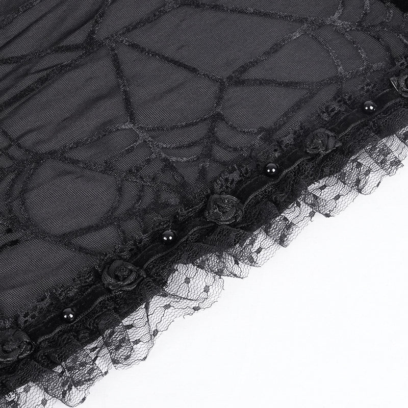 Athelina Gothic Spider Web Hooded Shawl Top by Devil Fashion
