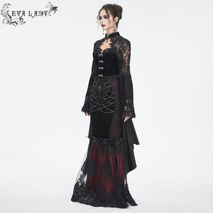 Weeping Beauty Lace Bell Sleeve Gothic Cropped Jacket Top by Eva Lady