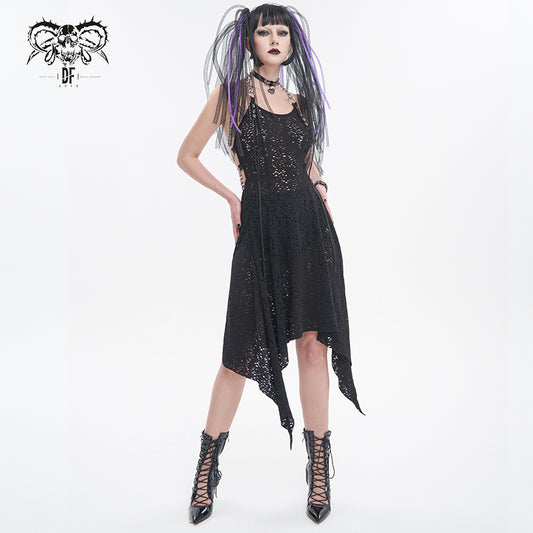 Helena Mesh Chain Strap Halter Dress by Devil Fashion