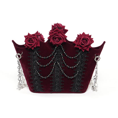 Red Roses Gothic Velvet Purse Bag by Eva Lady