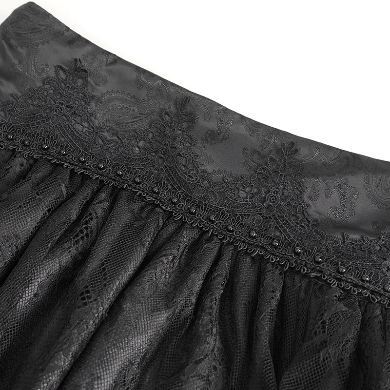 Cullen Black Gothic High Waist Skirt by Devil Fashion