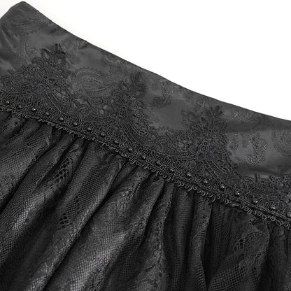 Cullen Black Gothic High Waist Skirt by Devil Fashion