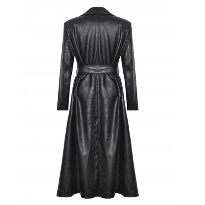 Rosalie Gothic Faux Leather Trench Coat by Dark In Love