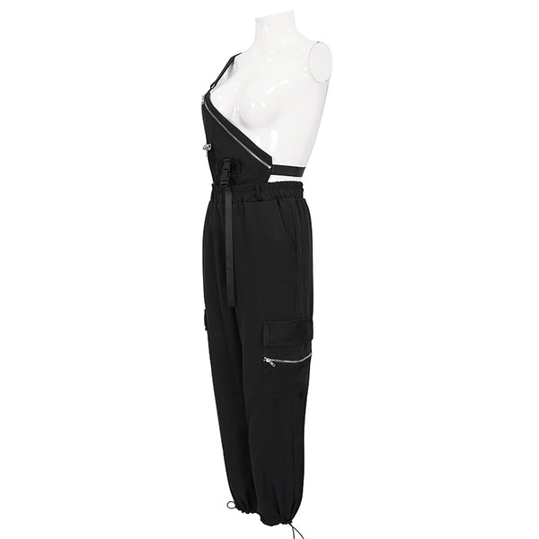 Hailey Half Suspender Overall Cargo Pants by Devil Fashion