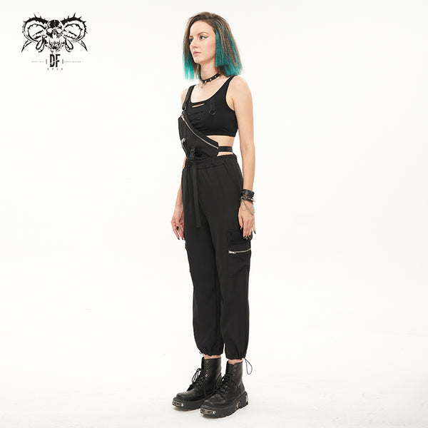 Hailey Half Suspender Overall Cargo Pants by Devil Fashion