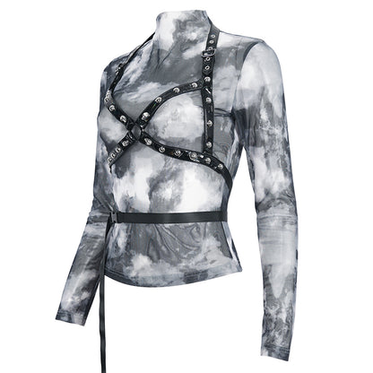 Head In The Clouds Gothic Harness Top by Devil Fashion