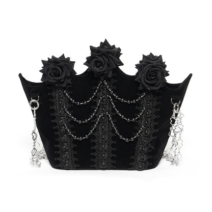 Black Roses Gothic Velvet Purse Bag by Eva Lady