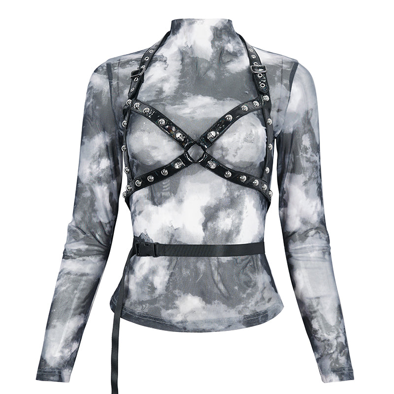 Head In The Clouds Gothic Harness Top by Devil Fashion