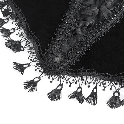 Everly Gothic Black Lace Bell Sleeve Velvet Top by Eva Lady