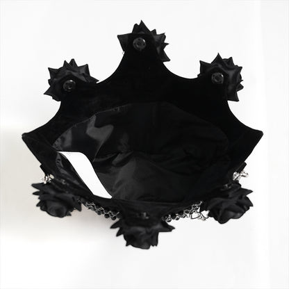 Black Roses Gothic Velvet Purse Bag by Eva Lady