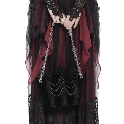 Black Roses Gothic Velvet Purse Bag by Eva Lady