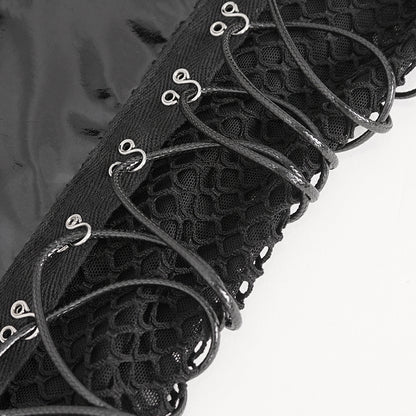 Birdie Gothic Leather Lingerie Bodysuit Top by Devil Fashion