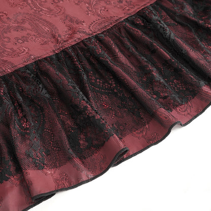 Cullen Red Gothic High Waist Skirt by Devil Fashion