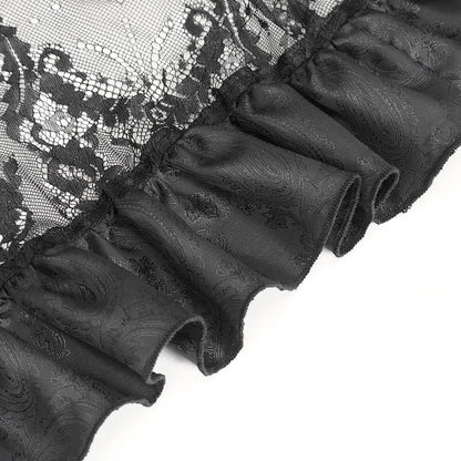 Cullen Black Gothic High Waist Skirt by Devil Fashion