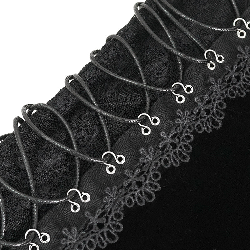 Poppy Gothic Velvet Lingerie Bodysuit Top by Devil Fashion