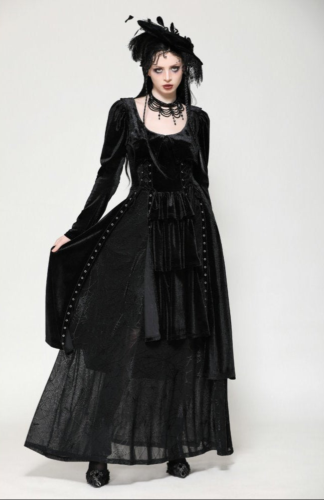 Lorelei Gothic Spiderweb Dress by Dark In Love