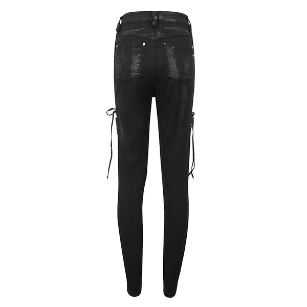 Lucien Lace Up Mesh Panel Pants by Devil Fashion