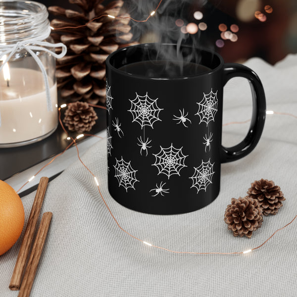 Spiders & Webs 11 oz. Black Mug by The Dark Side of Fashion