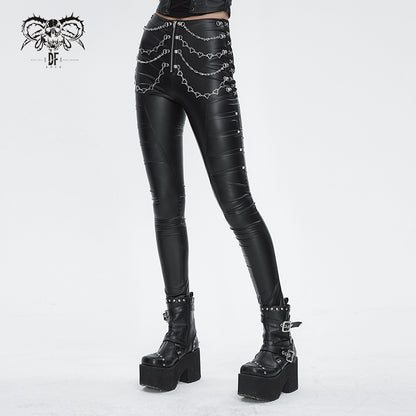 Broken Love PU Leather Pants by Devil Fashion