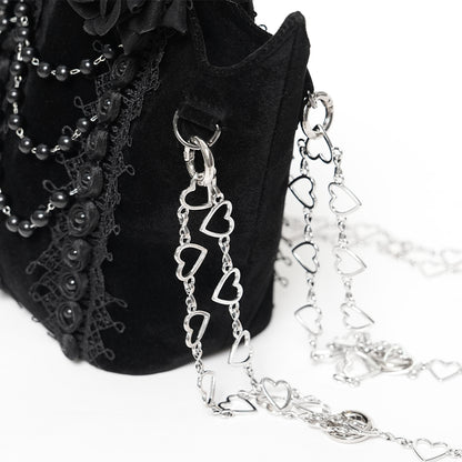 Black Roses Gothic Velvet Purse Bag by Eva Lady