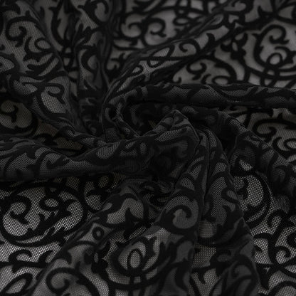 Audrina Gothic Velvet Mesh Bell Bottom Pants by Eva Lady