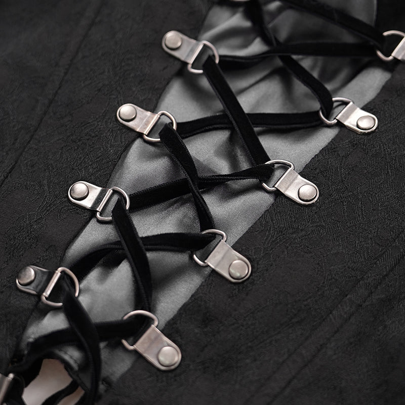 Thorne Gothic Rose Black Corset Top by Eva Lady