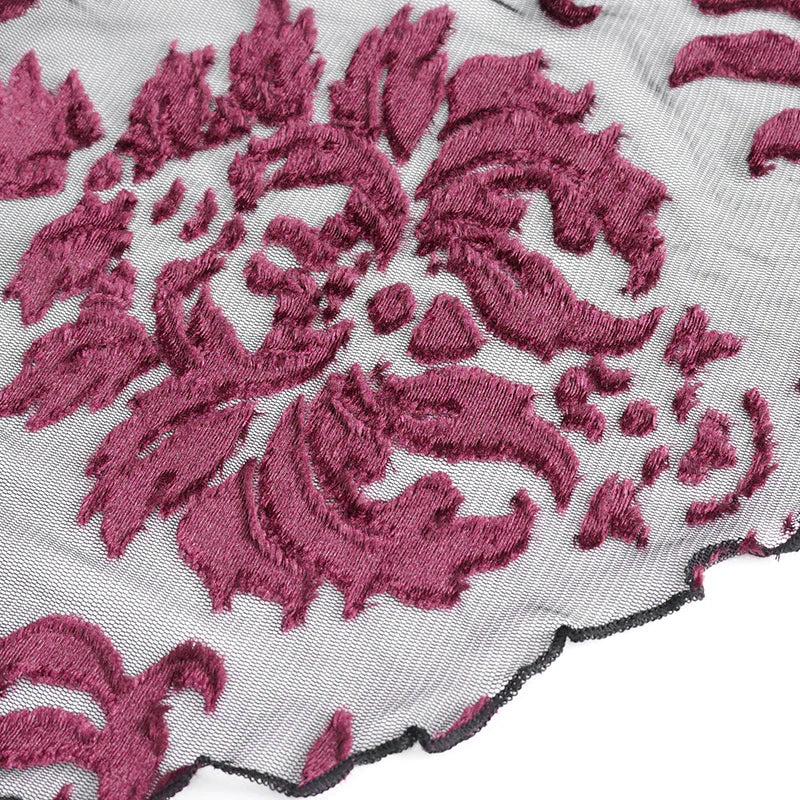 Everly Gothic Red Lace Bell Sleeve Velvet Top by Eva Lady