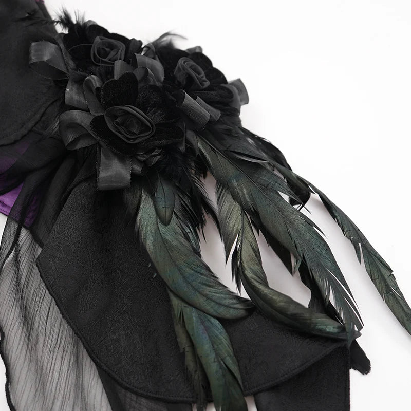 Thorne Gothic Rose Purple Corset Top by Eva Lady