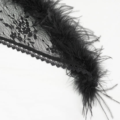 Queen Gothic Feather Lace Shawl Top by Eva Lady