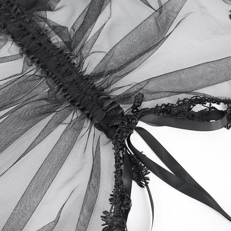 Roseanne Gothic Mesh Tail Skirt by Eva Lady