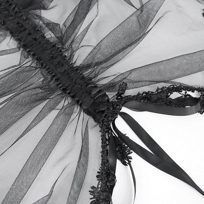 Roseanne Gothic Mesh Tail Skirt by Eva Lady