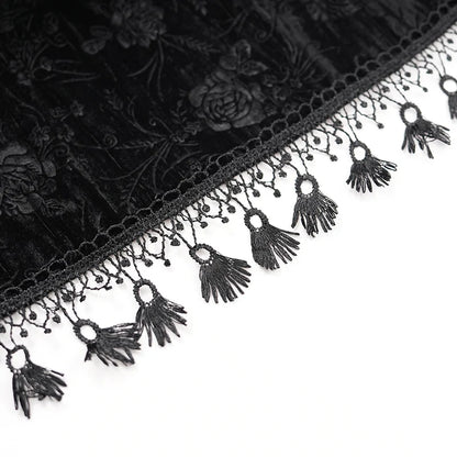 Judith Gothic Rose Velvet Feather Collar Top by Eva Lady