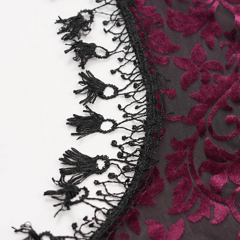 Raina Gothic Lace Cuff Velvet Bolero Top by Eva Lady