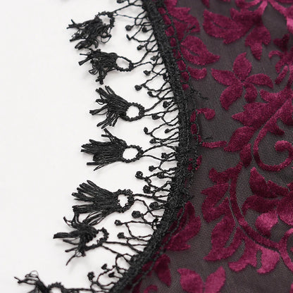 Raina Gothic Lace Cuff Velvet Bolero Top by Eva Lady