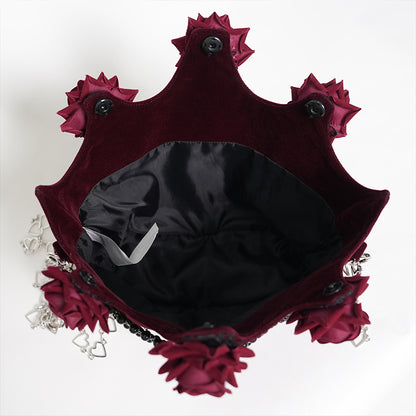 Red Roses Gothic Velvet Purse Bag by Eva Lady