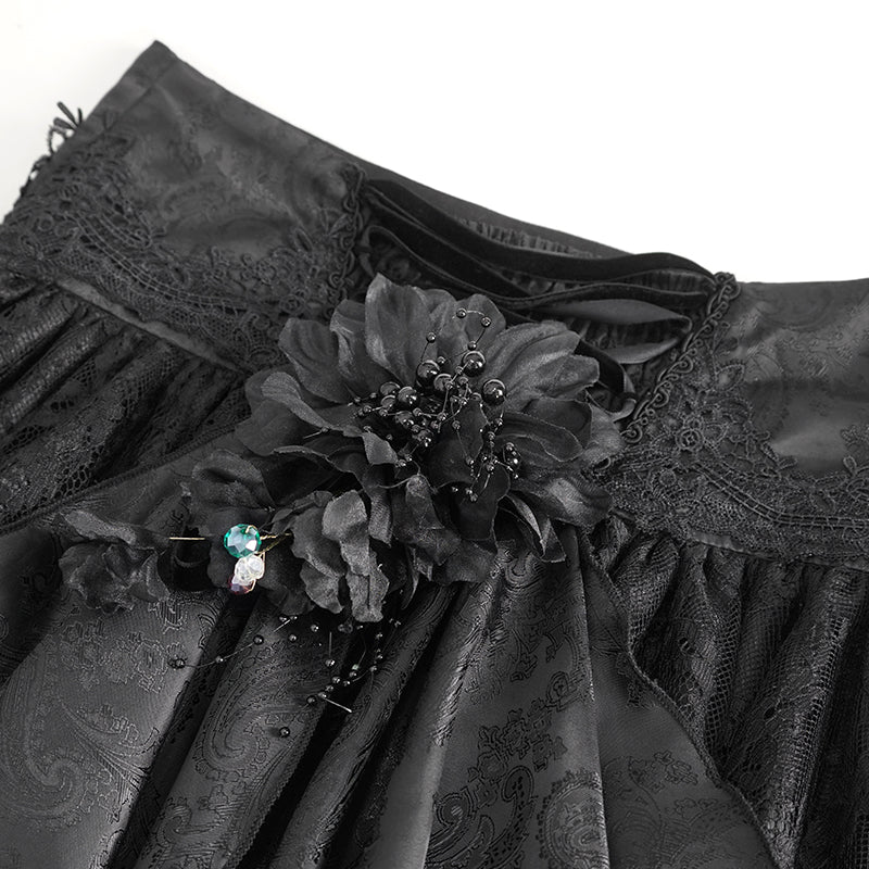 Cullen Black Gothic High Waist Skirt by Devil Fashion
