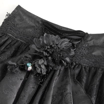 Cullen Black Gothic High Waist Skirt by Devil Fashion