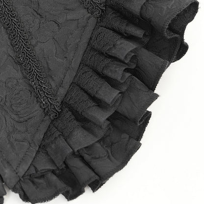 Elwin Gothic Rose Black Jacquard Corset Top by Devil Fashion