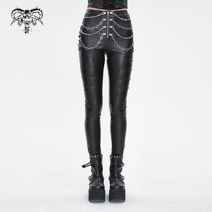 Broken Love PU Leather Pants by Devil Fashion