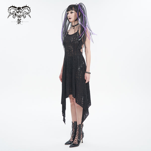 Helena Mesh Chain Strap Halter Dress by Devil Fashion