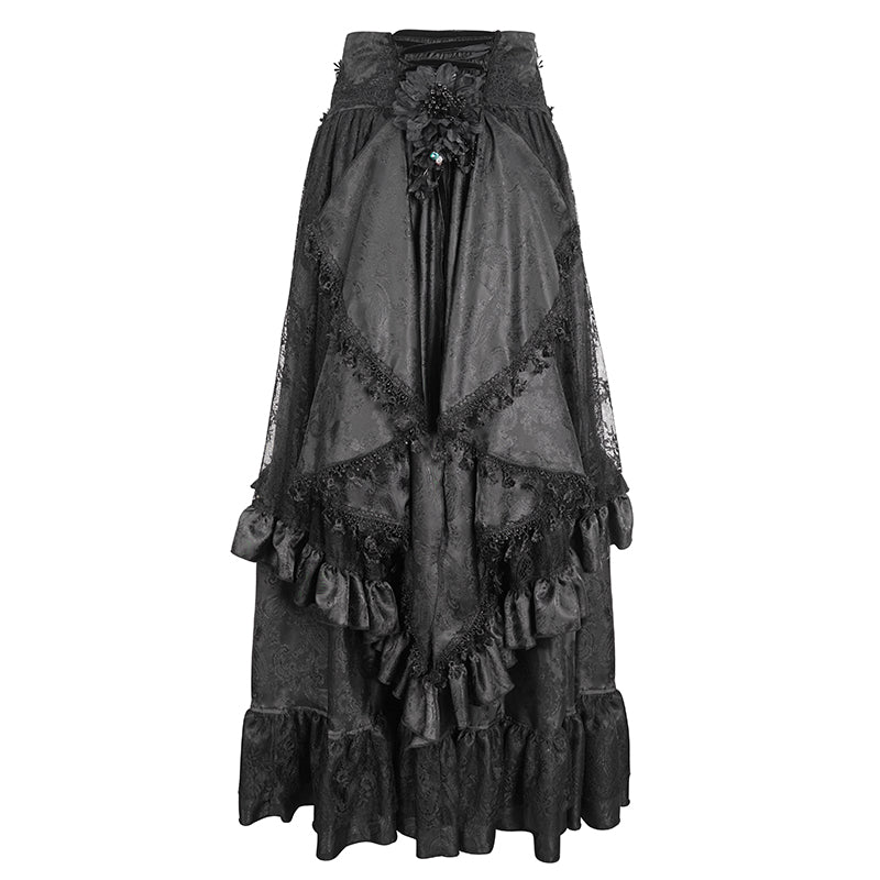 Cullen Black Gothic High Waist Skirt by Devil Fashion