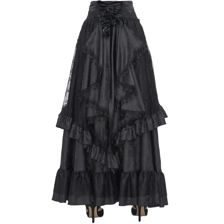 Cullen Black Gothic High Waist Skirt by Devil Fashion