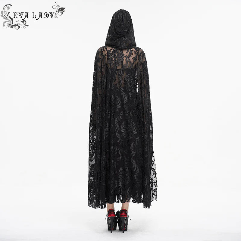 Eveline Gothic Lace Hooded Cape by Eva Lady