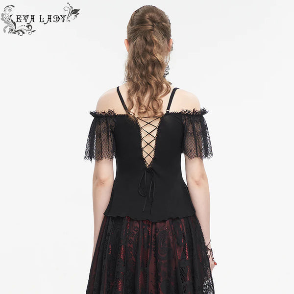 Eerie Memoirs Gothic Lace Top by Eva Lady